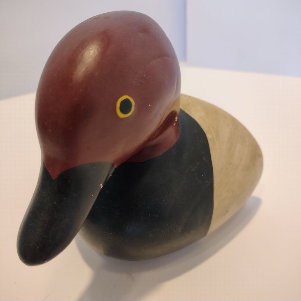 Vtg Duck Bookend Hand Painted Office Study Decor Felt Bottom HEAVY Signed - Picture 4 of 9